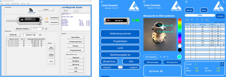 Zur Datenübertragungs-Applikation Lima Connect