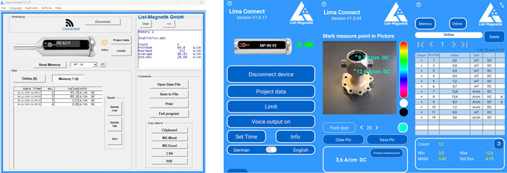 Application de transfert de données Lima Connect